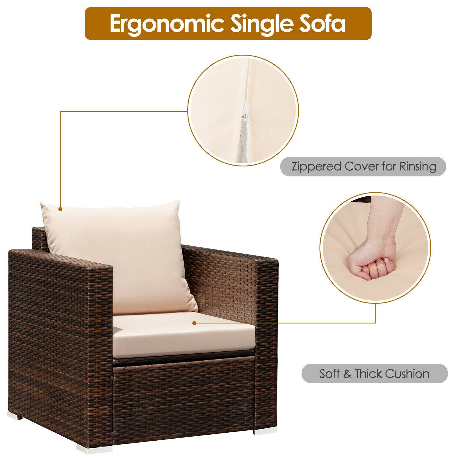Ergonomic Single Sofa Zippered Cover for Rinsing Soft & Thick Cushion