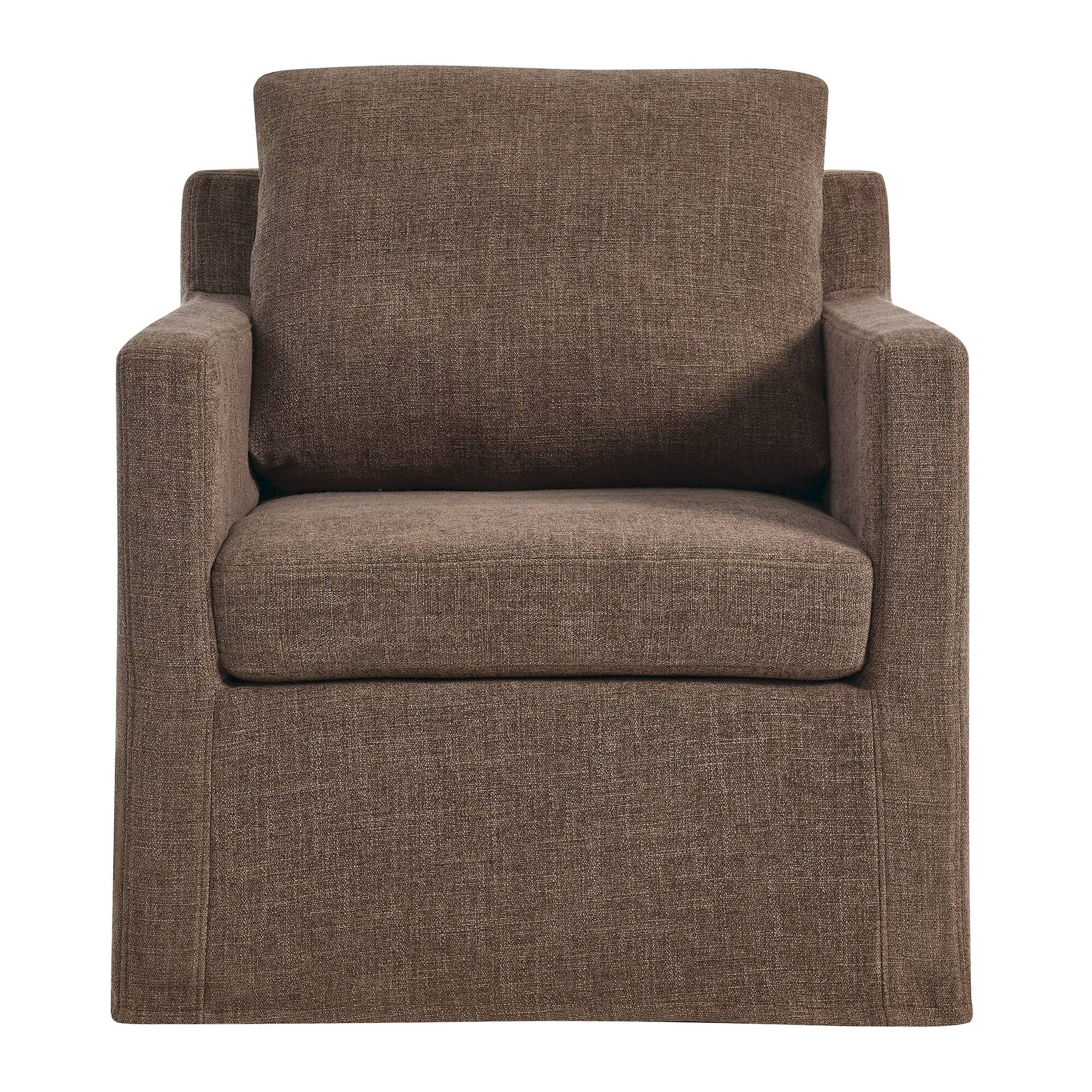 Alt View 2. Modway - Serene Fabric Slipcovered Swivel Armchair by Modway - Brown.