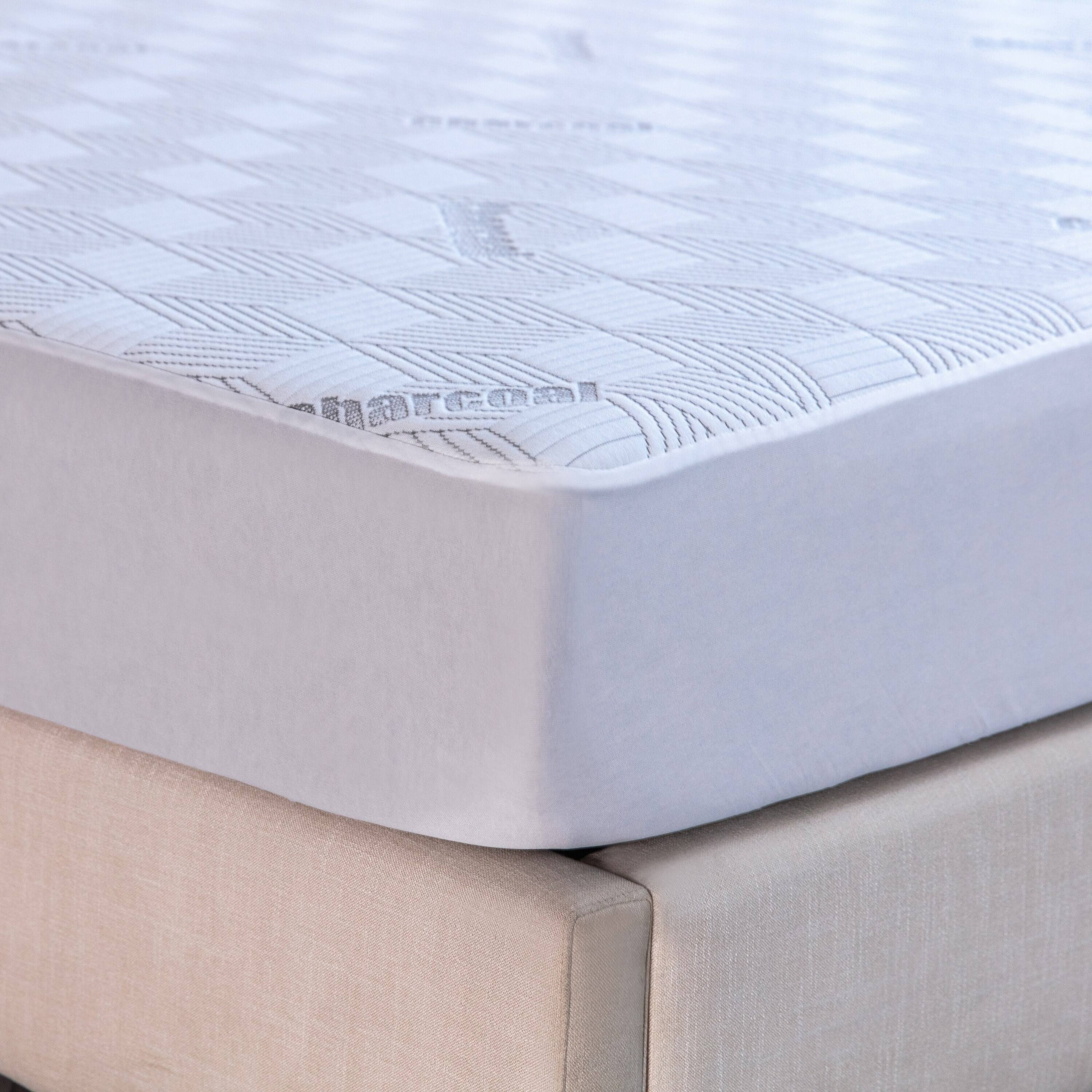 Alt View 1. Bibb Home - Bibb Home Charcoal Bamboo Infused Waterproof Mattress Pad - Standard.
