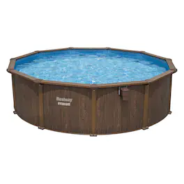 Bestway - Hydrium 16’ x 52” Steel Wall Round Above Ground Swimming Pool Set - Brown