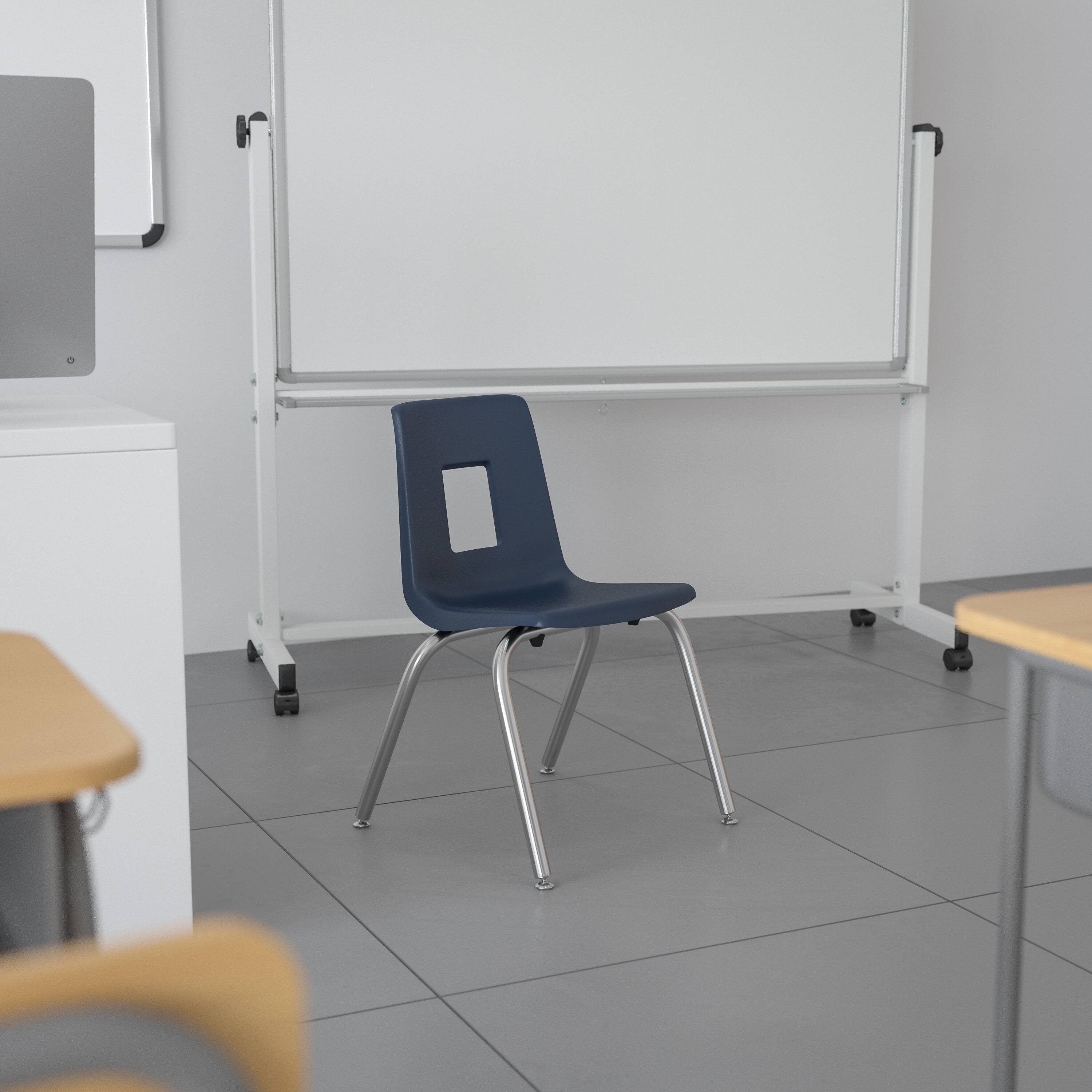 Alt View 1. Emma + Oliver - Student Stack School Chair - 14-inch - Navy.