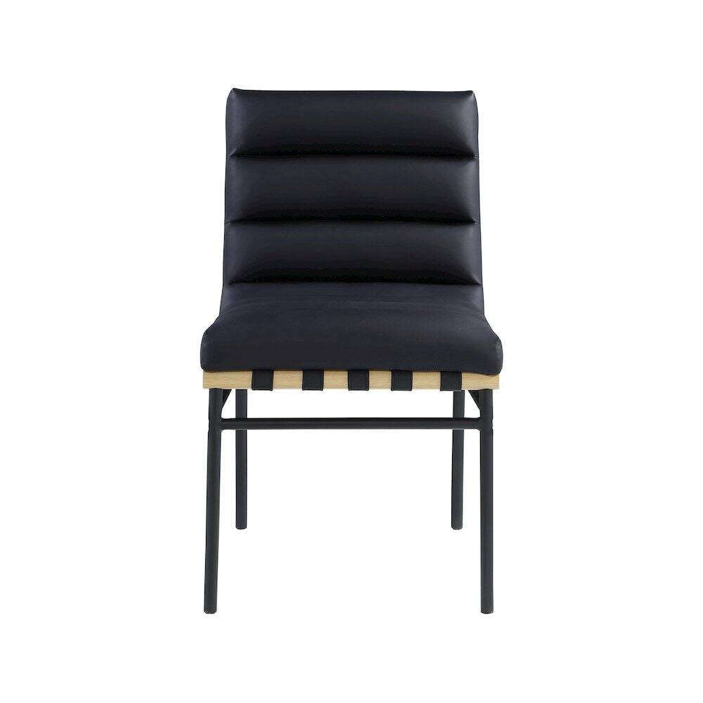 Alt View 1. Meridian Furniture - Burke Black Vegan Leather Dining Chair, Set of 2 - Black.
