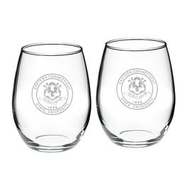 Jardine - Eastern Connecticut State Warriors 21oz. 2-Piece Stemless Wine Glass Set - Multicolor