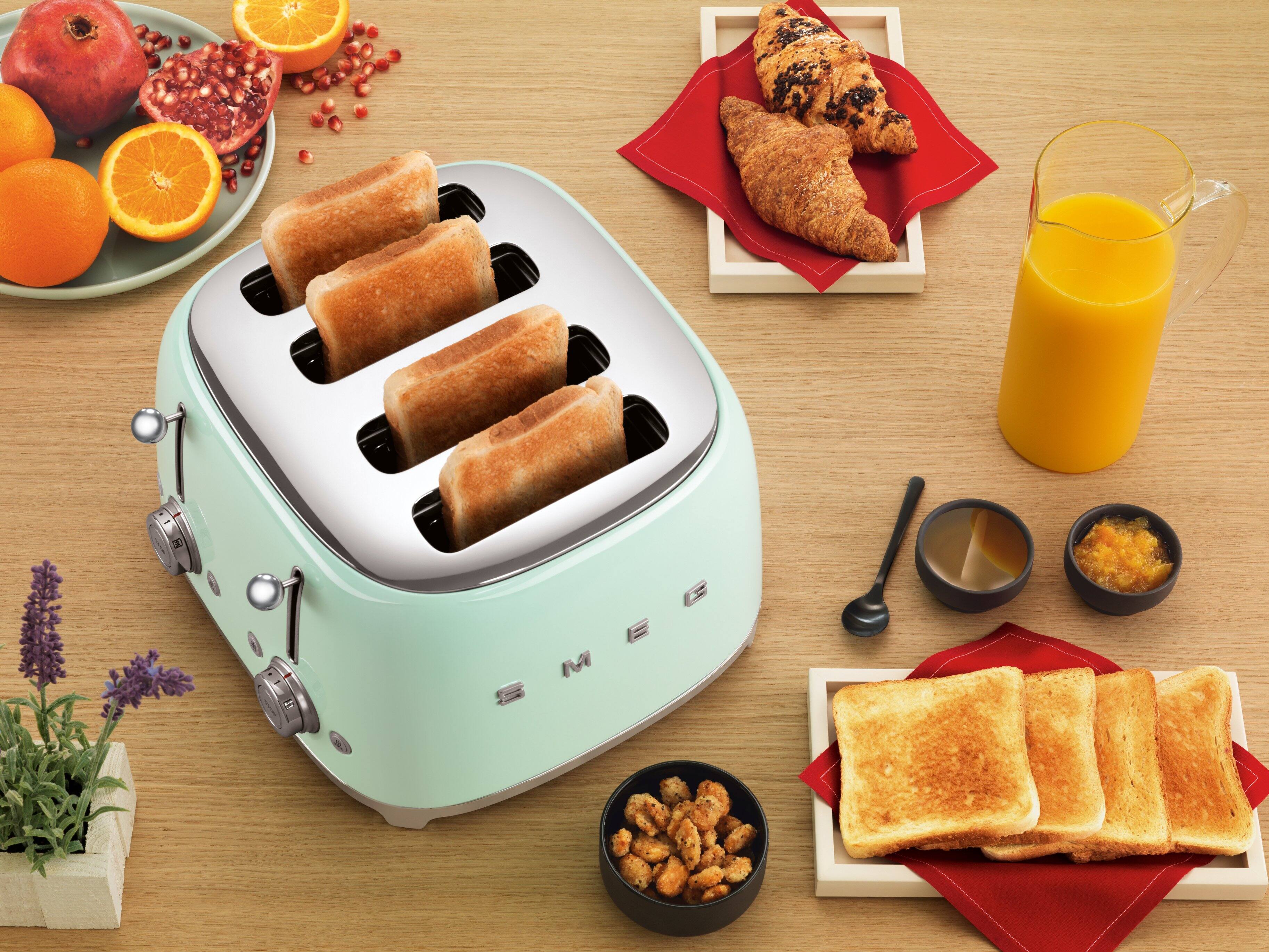 Alt View 11. SMEG - SMEG TSF03 4-Slice Wide-Slot Toaster - Pastel Green.