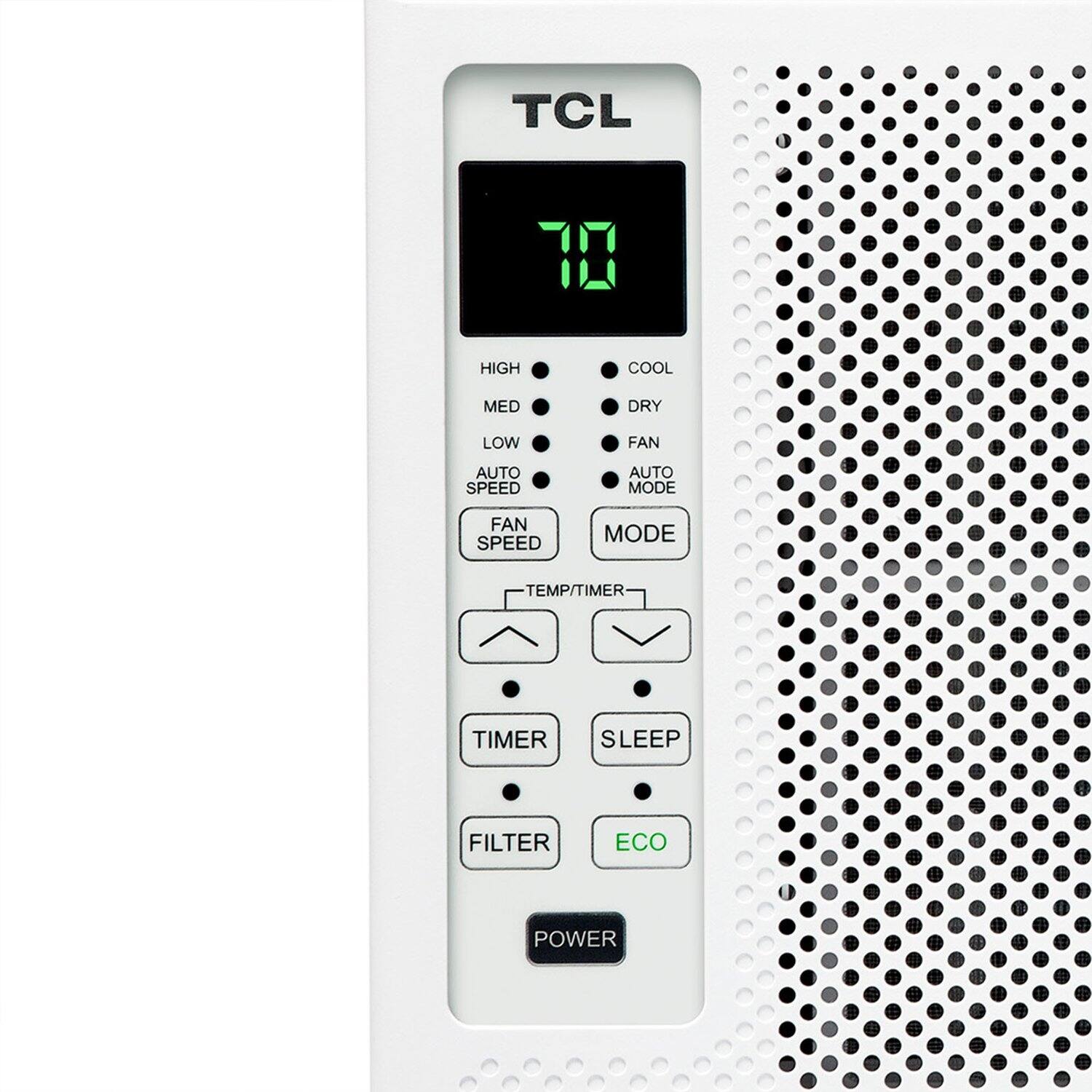 TCL 10 IL

HIGH COOL MED DRY LOW FAN AUTO SPEED AUTO MODE FAN SPEED MODE TEMP/TIMER TIMER S SLEEP FILTER ECO POWER