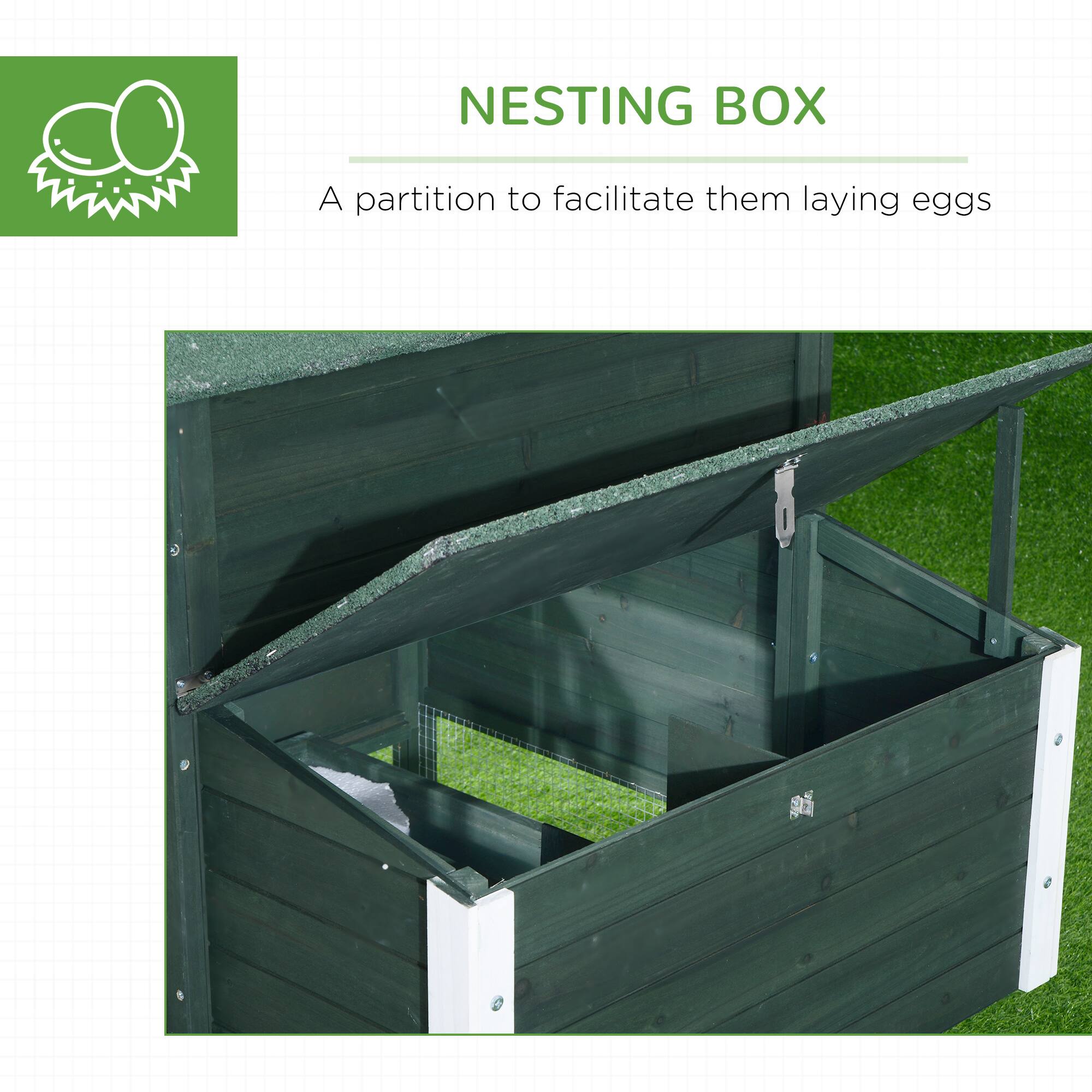 NESTING BOX

A partition to facilitate them laying eggs