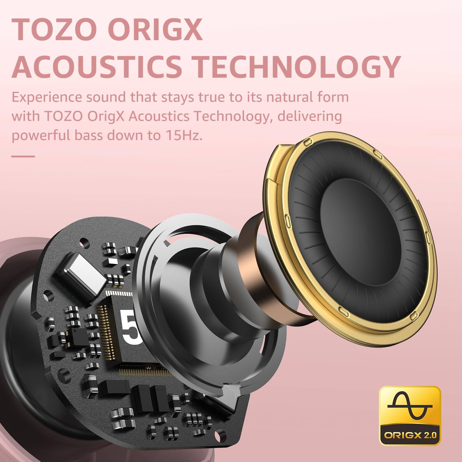 TOZO ORIGX ACOUSTICS TECHNOLOGY

Experience sound that stays true to its natural form with TOZO OrigX Acoustics Technology, delivering powerful bass down to 15Hz.

ORIGX 2.0