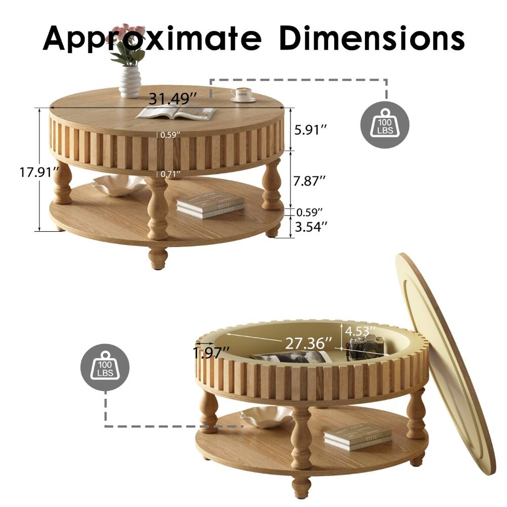 Approximate Dimensions

31.49"
0.59"
5.91"
100 LBS
17.91"
7.87"
0.59" 3.54"
100 LBS
1.97"
4.53" 27.36"