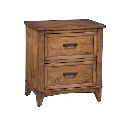 Front. American Woodcrafters - Oakdale 2-Drawer Nightstand - Honey Oak - Brown.