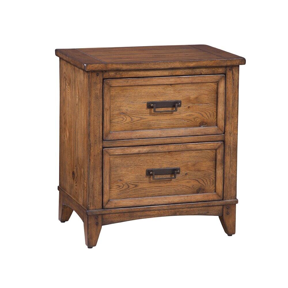 Front. American Woodcrafters - Oakdale 2-Drawer Nightstand - Honey Oak - Brown.