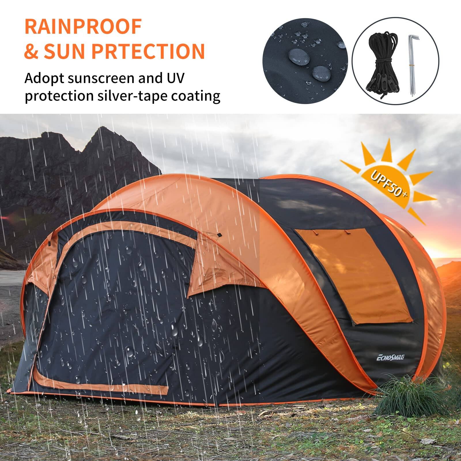thumbnail image 2 of 4 Person Pop Up Tent Waterproof Sports Tent With Removable Rainfly Instant Pop Up Sport | Tunisia Pop Up Houses To Live In 2 of 10