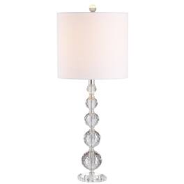 Jonathan Y - Nala 28.5" Crystal LED Table Lamp, /Chrome (Set of 2) - Clear