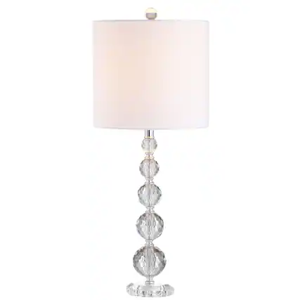 Front. Jonathan Y - Nala 28.5" Crystal LED Table Lamp, Clear/Chrome (Set of 2) - Clear.