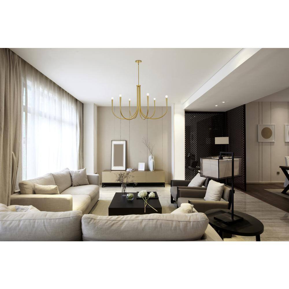 Angle. Living District - Layne 42 inch chandelier in Brass - Brass.