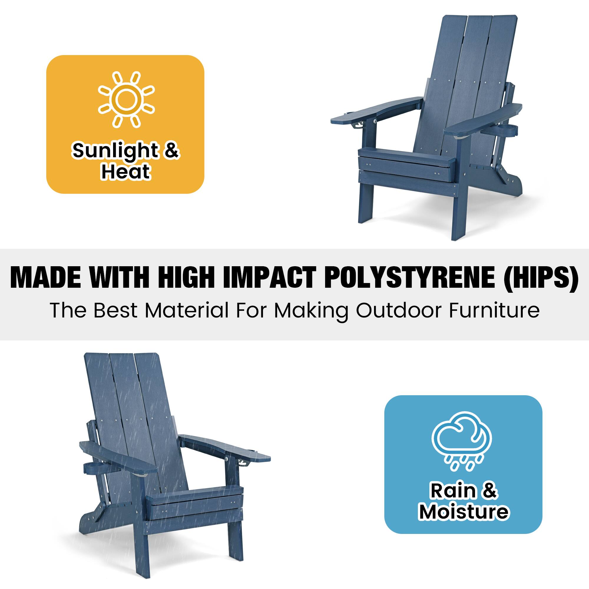 Sunlight & Heat

MADE WITH HIGH IMPACT POLYSTYRENE (HIPS)
The Best Material For Making Outdoor Furniture

Rain & Moisture