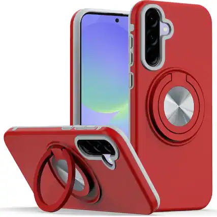 Front. Kitcheniva - Solid Rugged Shockproof Phone Case With Tempered Glass For Samsung Galaxy A37 5G Blue - Blue.