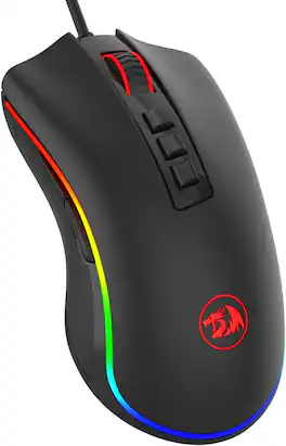 REDRAGON - M711 Wired RGB Optical Gaming Mouse 10000 DPI Remapping Keys - Wired - Black