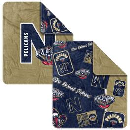 Logo Brands - New Orleans Pelicans 50" x 60" Dream Weave Throw Blanket - Navy