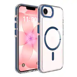 UUCOVER - Magnetic Case for iPhone 17e / iPhone 16e,Shockproof TPU+PC Clear Case Compatible with MagSafe Transparent Back Cover - Royalblue