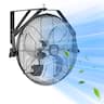 VEVOR - 14 Inch Industrial Wall Mount Fan, High Velocity 2473 CFM Outdoor Fan with 3 Speeds, Waterproof IP44 Garage Wall Fan - Black,Silver