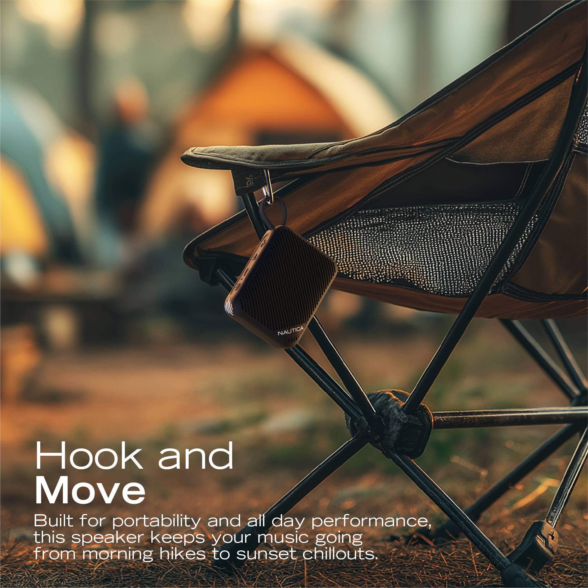 NAUTICA Hook and Move

Built for portability and all day performance, this speaker keeps your music going from morning hikes to sunset chillouts.