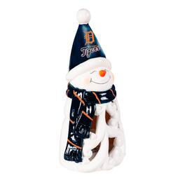 Evergreen Enterprises - Detroit Tigers LED 8" Snowman Lit Garden Statue - Blue