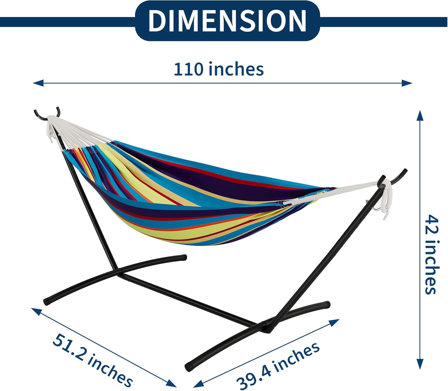 DIMENSION  
110 inches  
51.2 inches  
39.4 inches  
42 inches