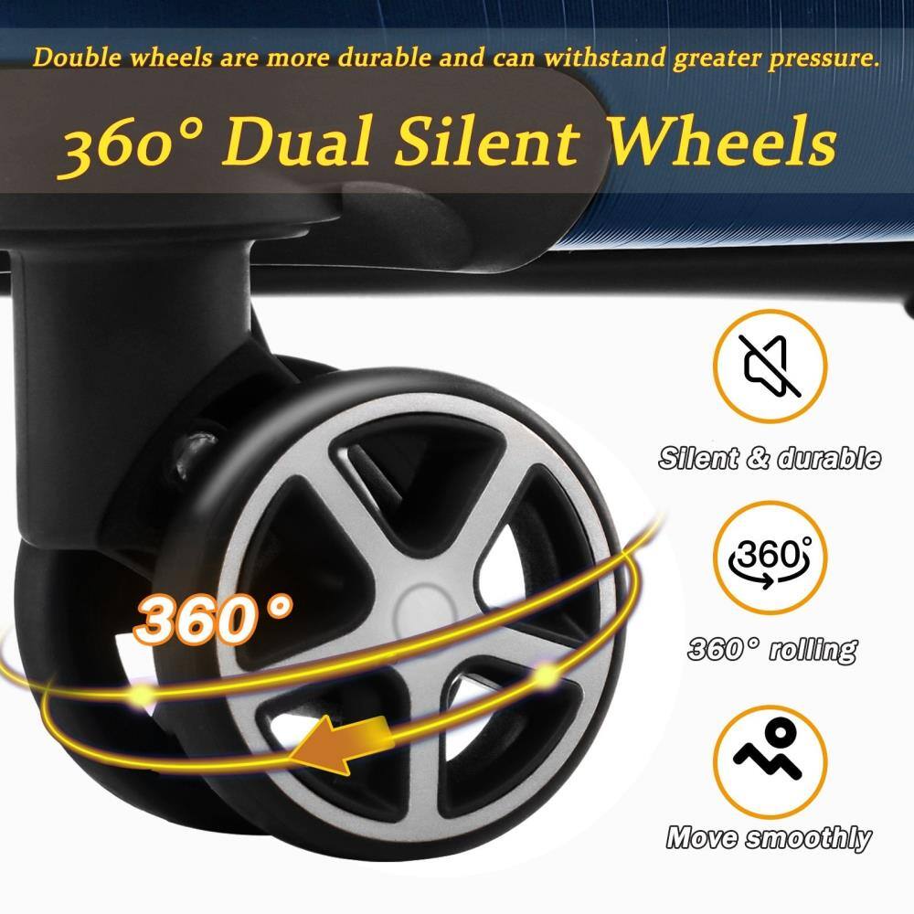 Double wheels are more durable and can withstand greater pressure.

360° Dual Silent Wheels

- Silent & durable
- 360° rolling
- Move smoothly