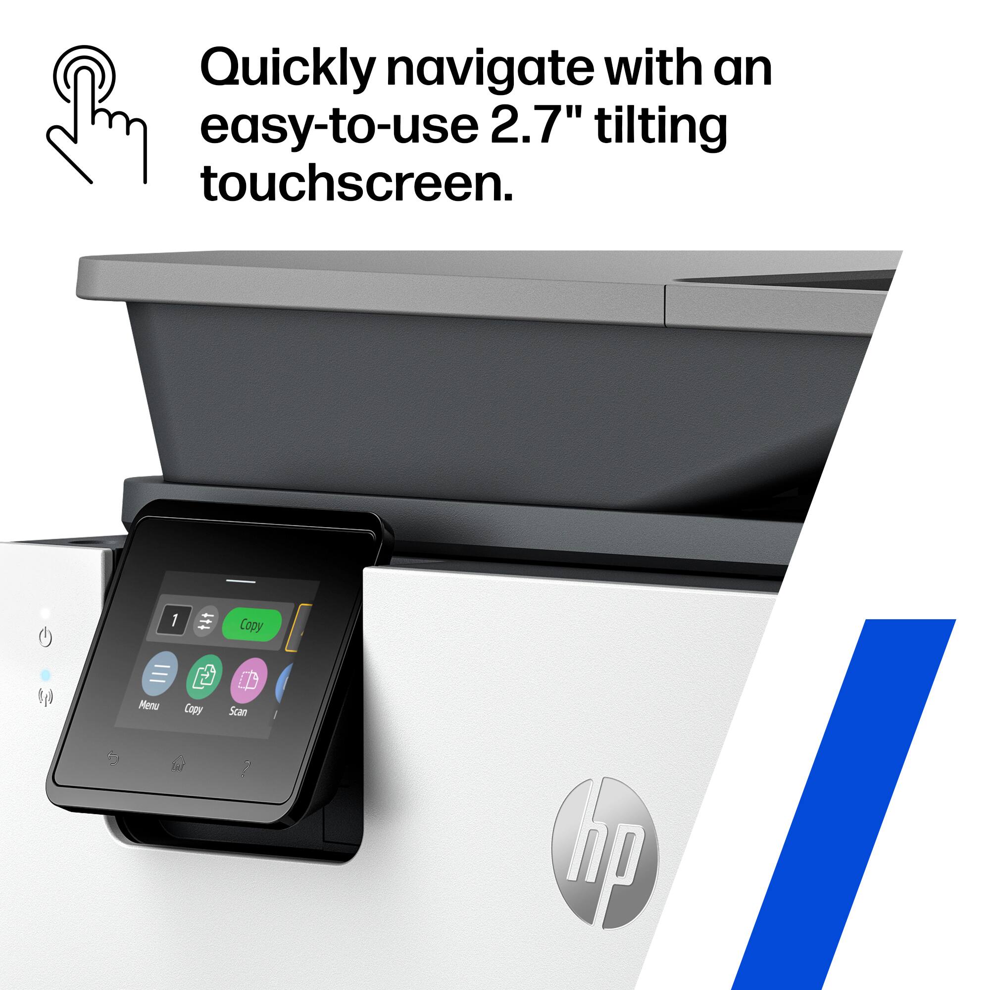 Quickly navigate with an easy-to-use 2.7" tilting touchscreen.