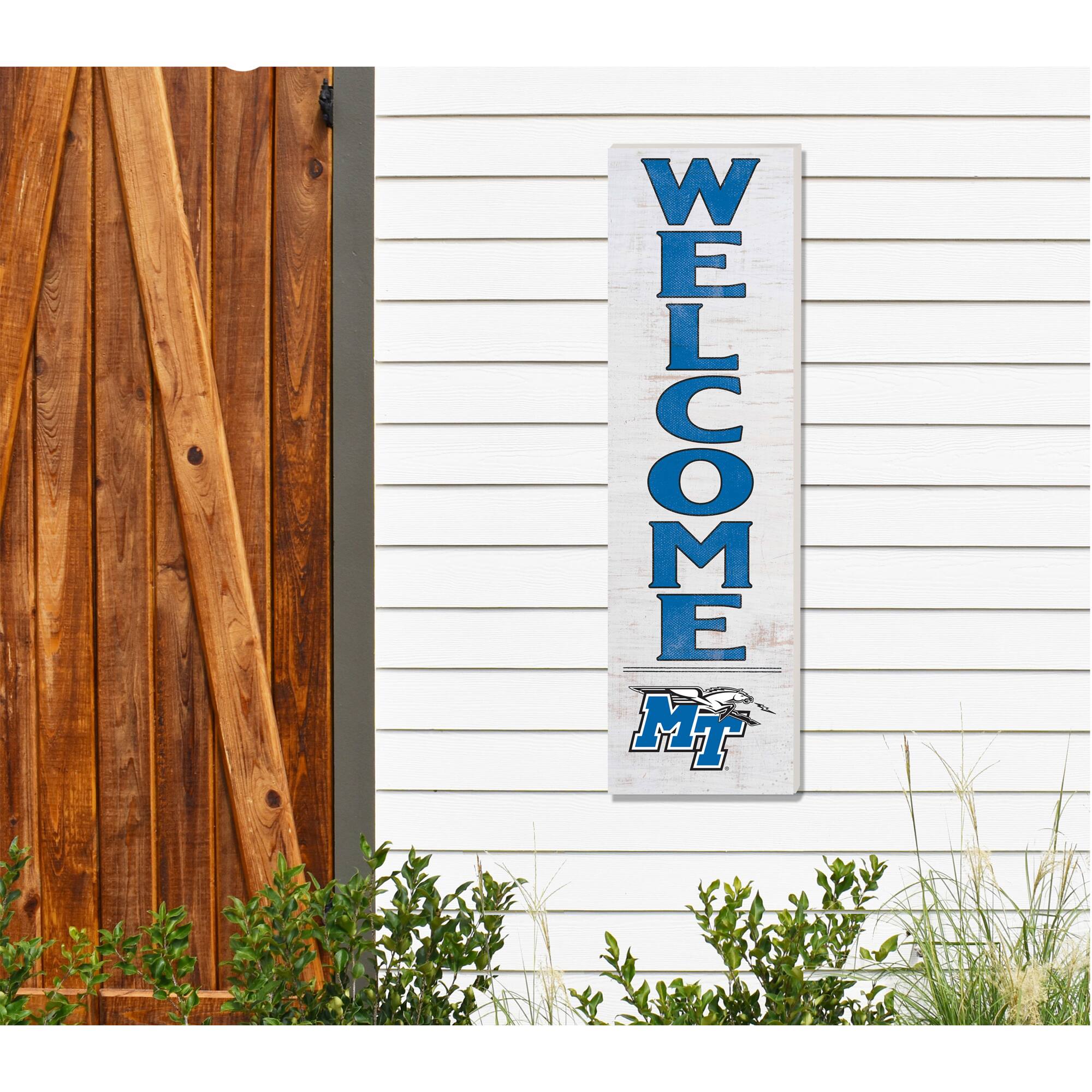 Alt View 1. Jardine - White MTSU Blue Raiders 10'' x 35'' Indoor/Outdoor Welcome Sign - White.
