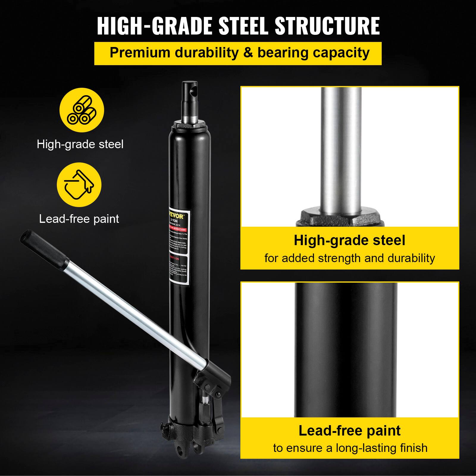 HIGH-GRADE STEEL STRUCTURE  
Premium durability & bearing capacity  
High-grade steel  
Lead-free paint  

- High-grade steel for added strength and durability  
- Lead-free paint to ensure a long-lasting finish