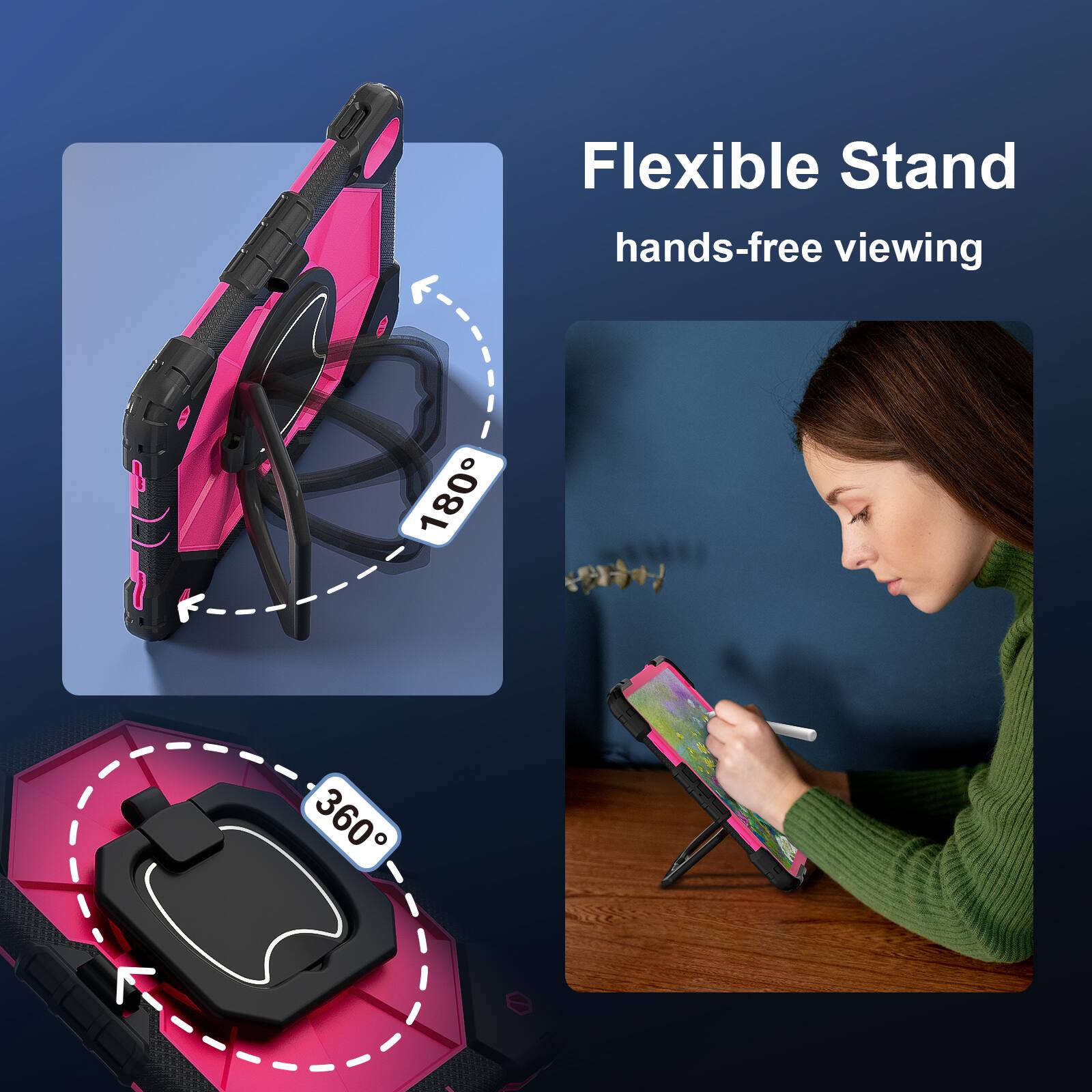 Flexible Stand  
hands-free viewing  
180°  
360°