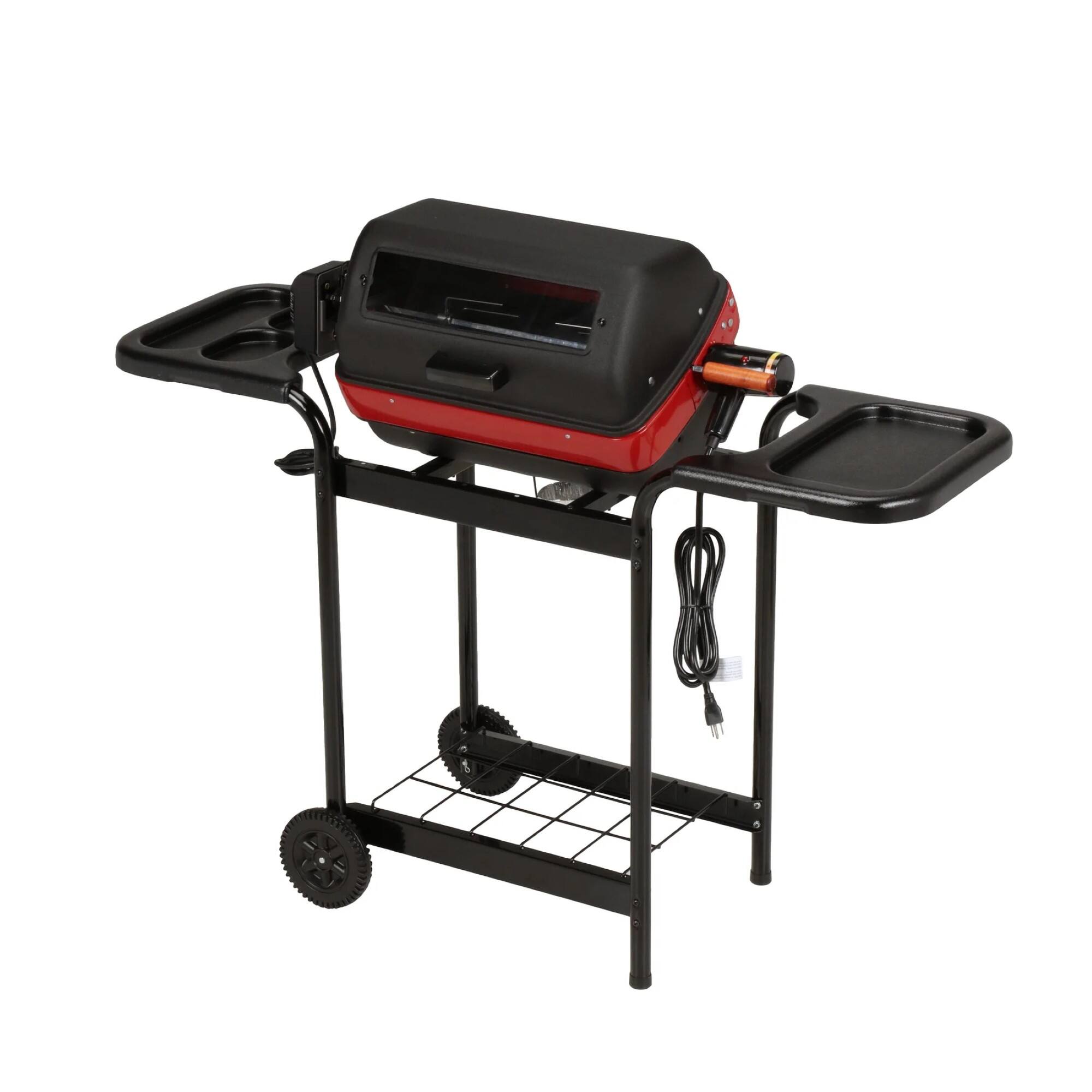 Alt View 2. Americana Grills - Americana 3-Zone Electric Tabletop BBQ Grill w/ Cart & Polymer Side Tables.