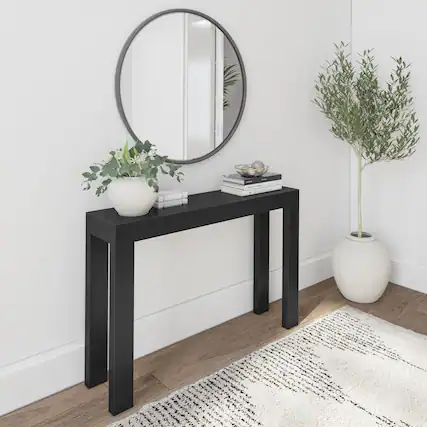 Front. Plank+Beam - Modern Console Table - 46 inches, Black - Black.