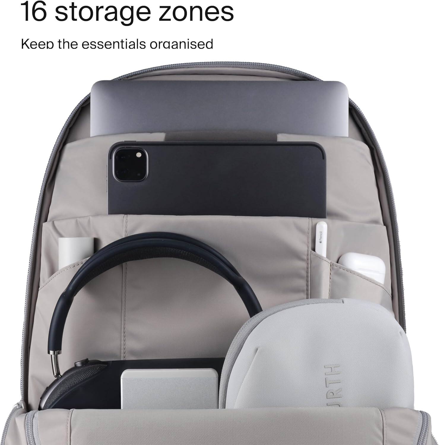 16 storage zones  
Keep the essentials organised