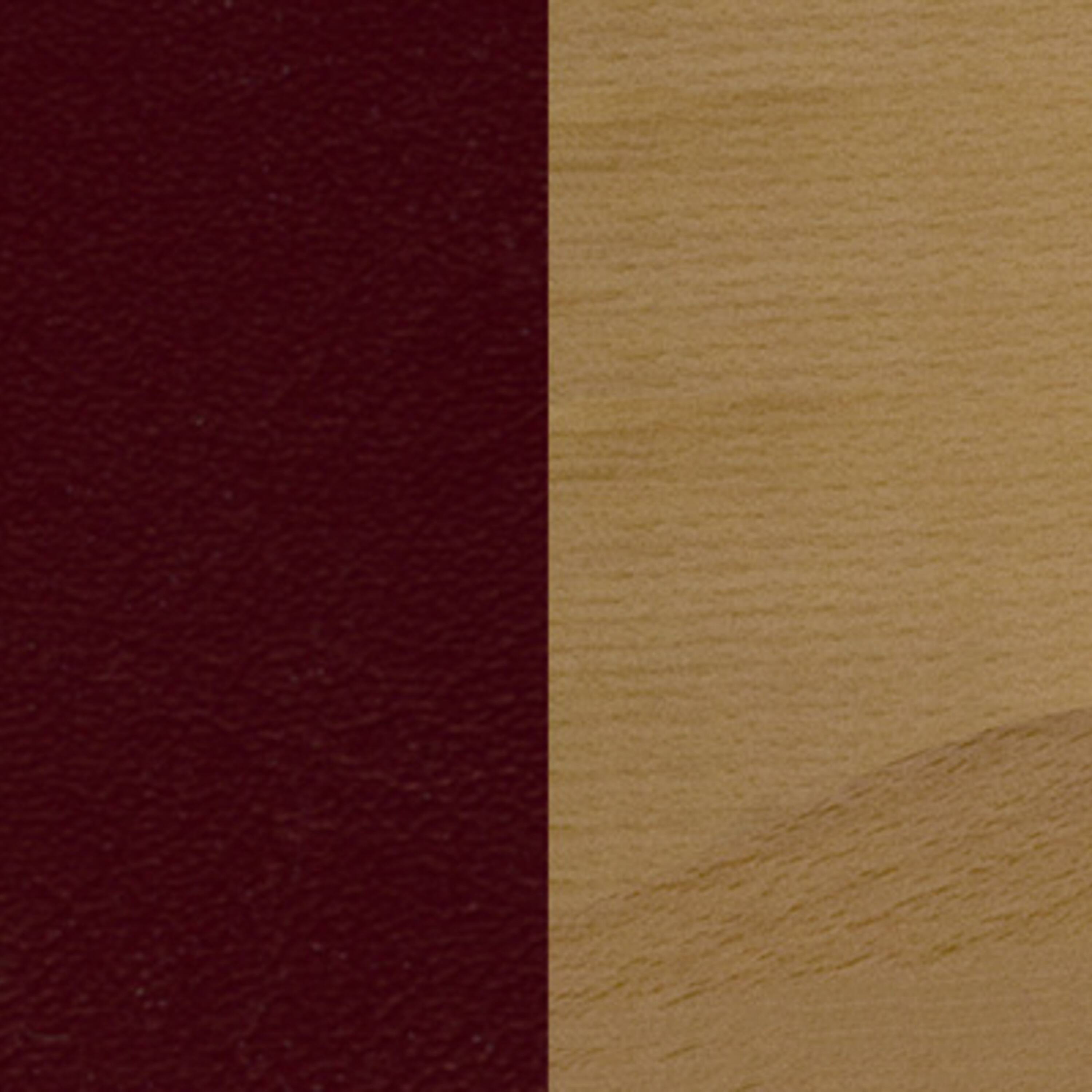 Alt View 6. Emma + Oliver - Ladder Back Wooden Restaurant Dining Chair - Burgundy Vinyl Seat/Natural Wood Frame.