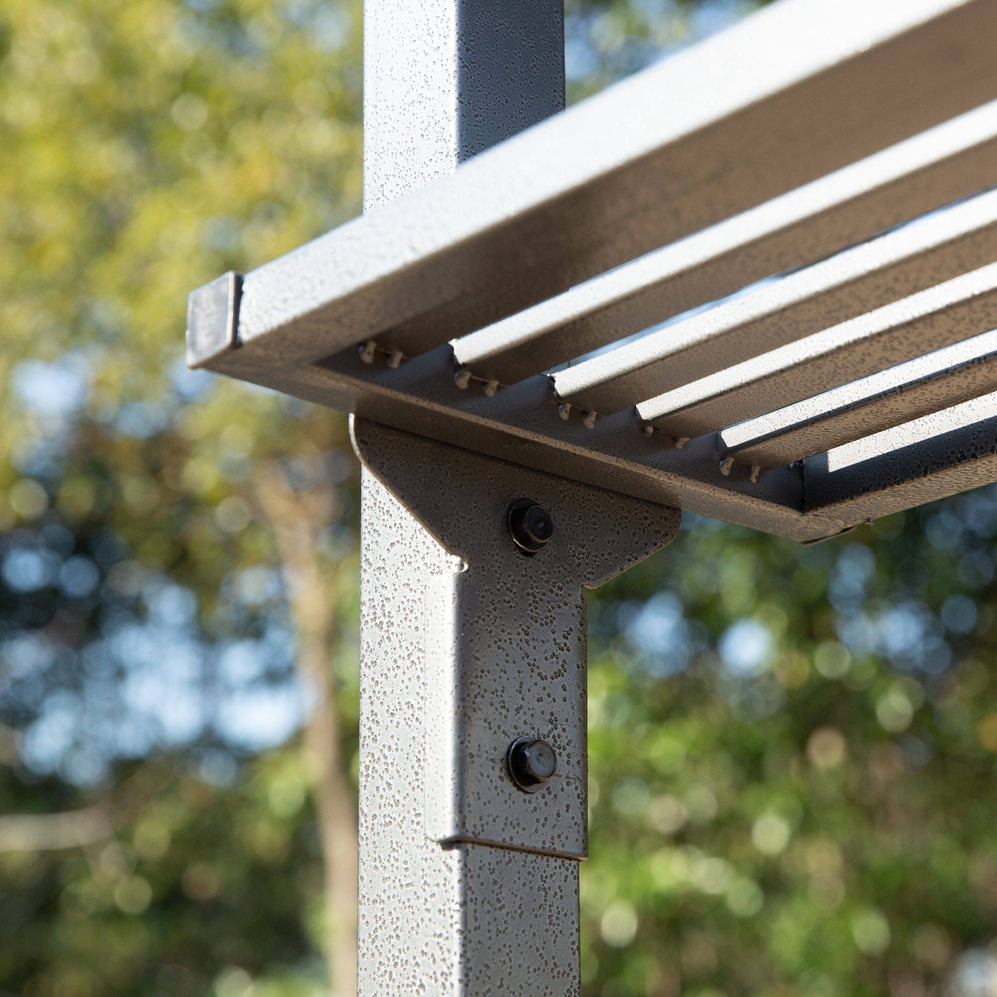 Alt View 8. Outsunny - 8' x 5' Barbecue Grill Gazebo Tent, Outdoor BBQ Canopy with Side Shelves, and Double Layer PC Roof, Brown - Brown.