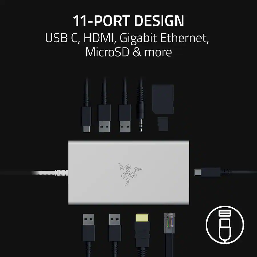 Razer Station d'accueil USB-C - 11 Ports avec HDMI, Gigabit Ethernet Razer Station d'accueil USB-C - 11 Ports avec HDMI, Gigabit Ethernet