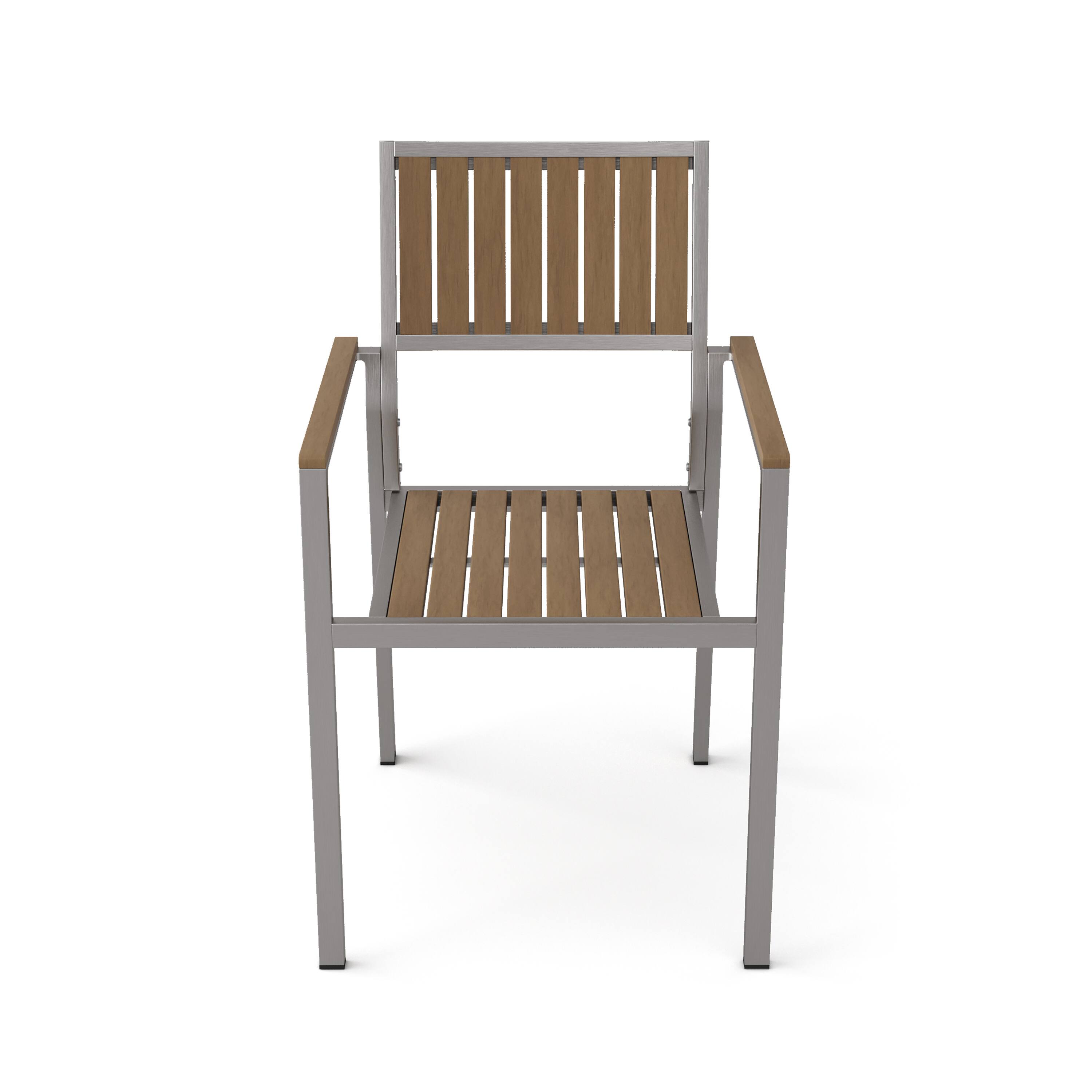 Angle. Lirago - 21 Inch Dining Chairs Set of 2 Aluminum Frame with Wood Accent Sturdy Outdoor Indoor Use - Natural.