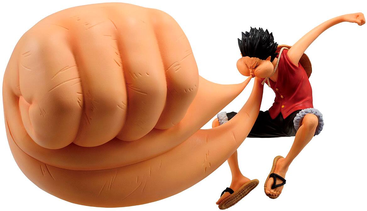 Left. Bandai - Monkey D. Luffy Gear 3 - Road to King of the Pirates - One Piece - Masterlise Ichibansho 7.1" Figure.