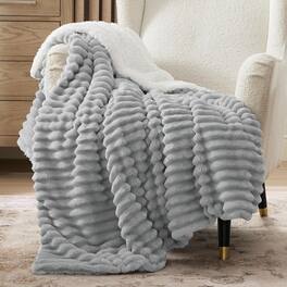blue - Paaaawaters Sherpa Throw Blanket for Couch - Super Soft, Cozy Fleece Thick Warm Blanket for Winter - color:03-Grey+size:Twin(60"x80")