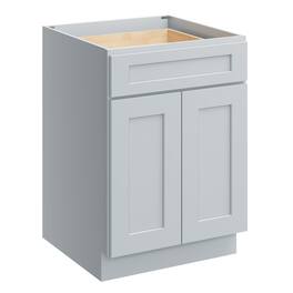 Boyel Living - 24 Inch Kitchen Base Cabinet with Full Overlay and Soft-Close Drawers - Dove Grey