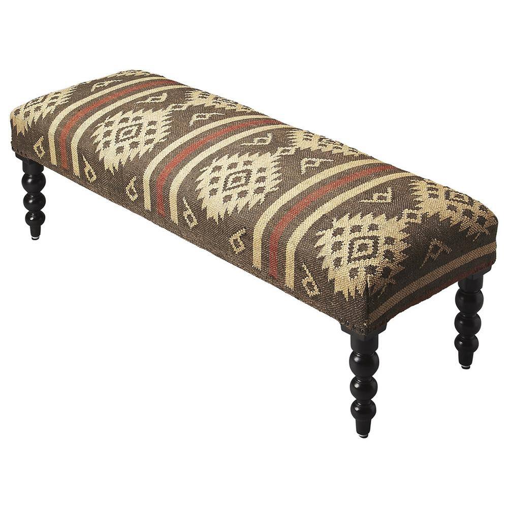 Angle. Butler Specialty - Navajo Jute Upholstered 48"W Bench - Assorted.