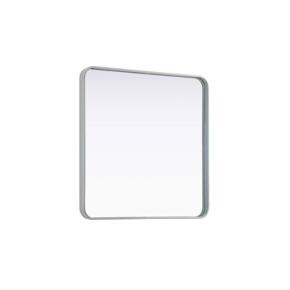 Alt View 1. Elegant Decor - Contour Metal Square Mirror 30x30 in Silver - Silver.