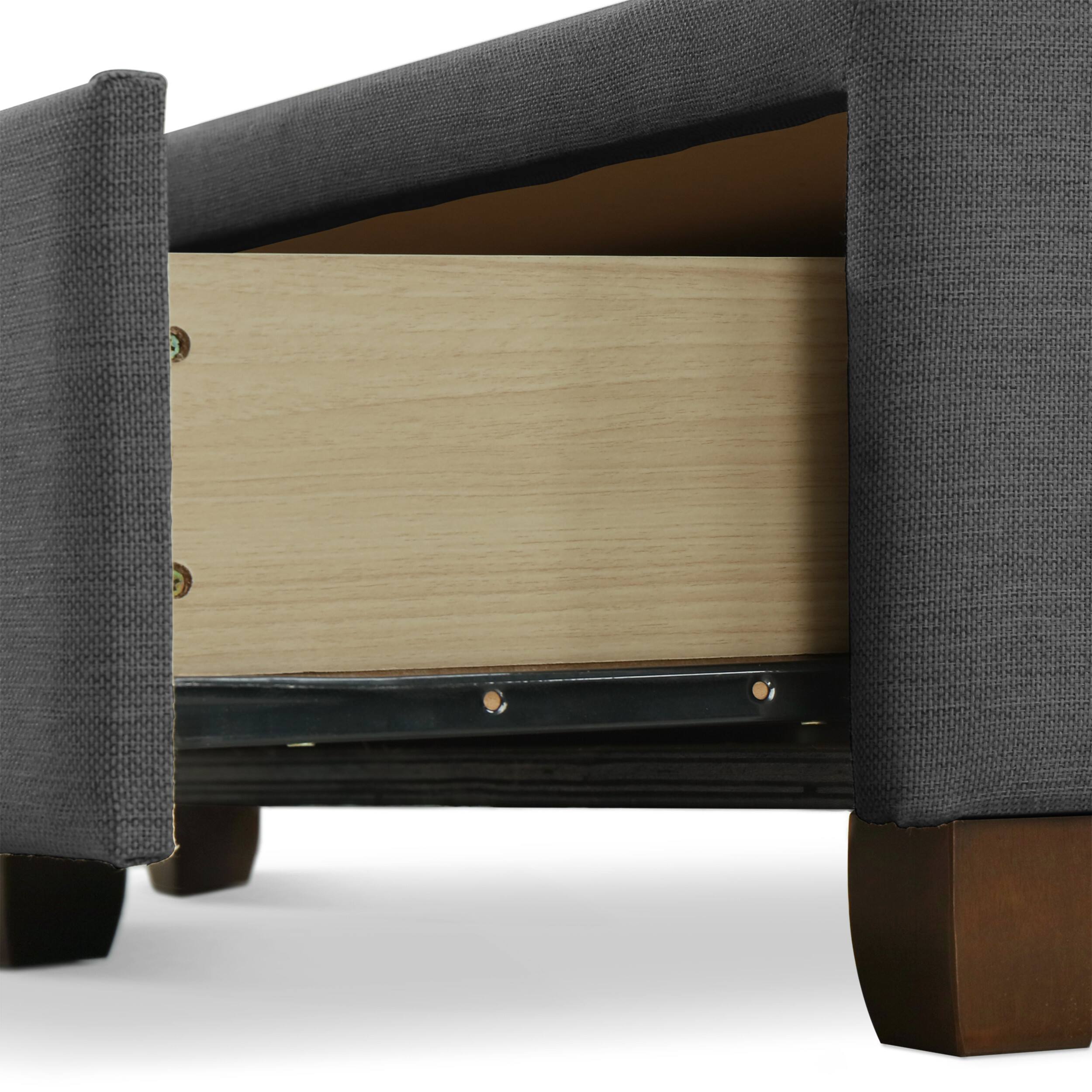 Alt View 21. Finch - Maxwell Storage Bed with Adjustable Height Headboard Queen - Dark Gray.