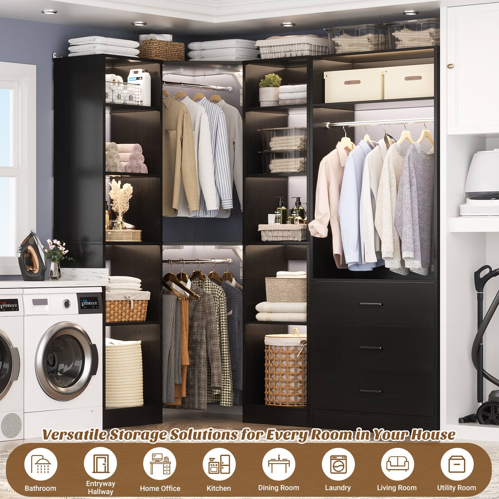 ELALE Versatile Storage Solutions for Every Room in Your House  
Bathroom Entryway Hallway Home Office Kitchen Dining Room Laundry Living Room Utility Room