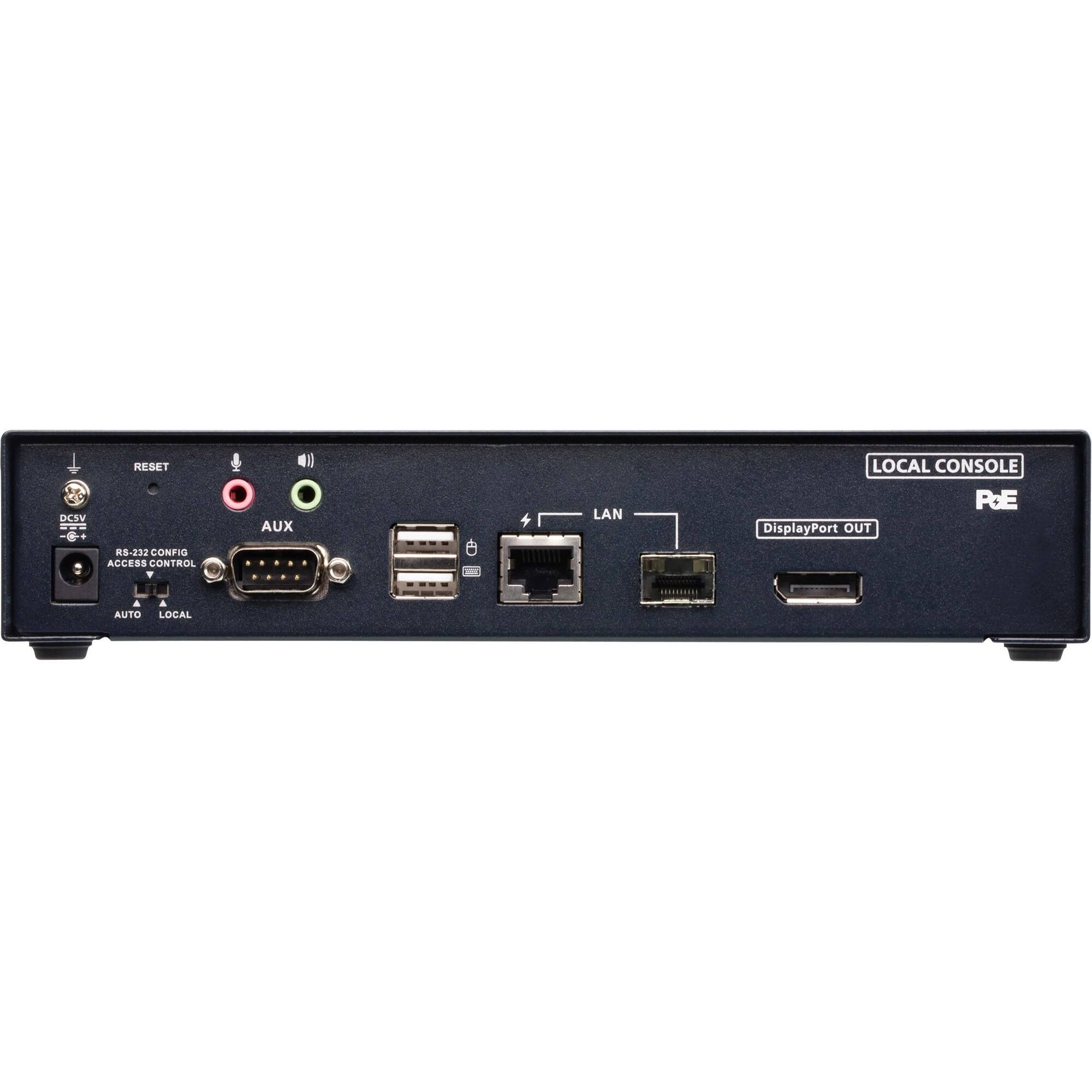 DC5V -@+
RESET RS-232 CONFIG ACCESS CONTROL
AUX
LAN
LOCAL CONSOLE POE DisplayPort OUT
AUTO
LOCAL