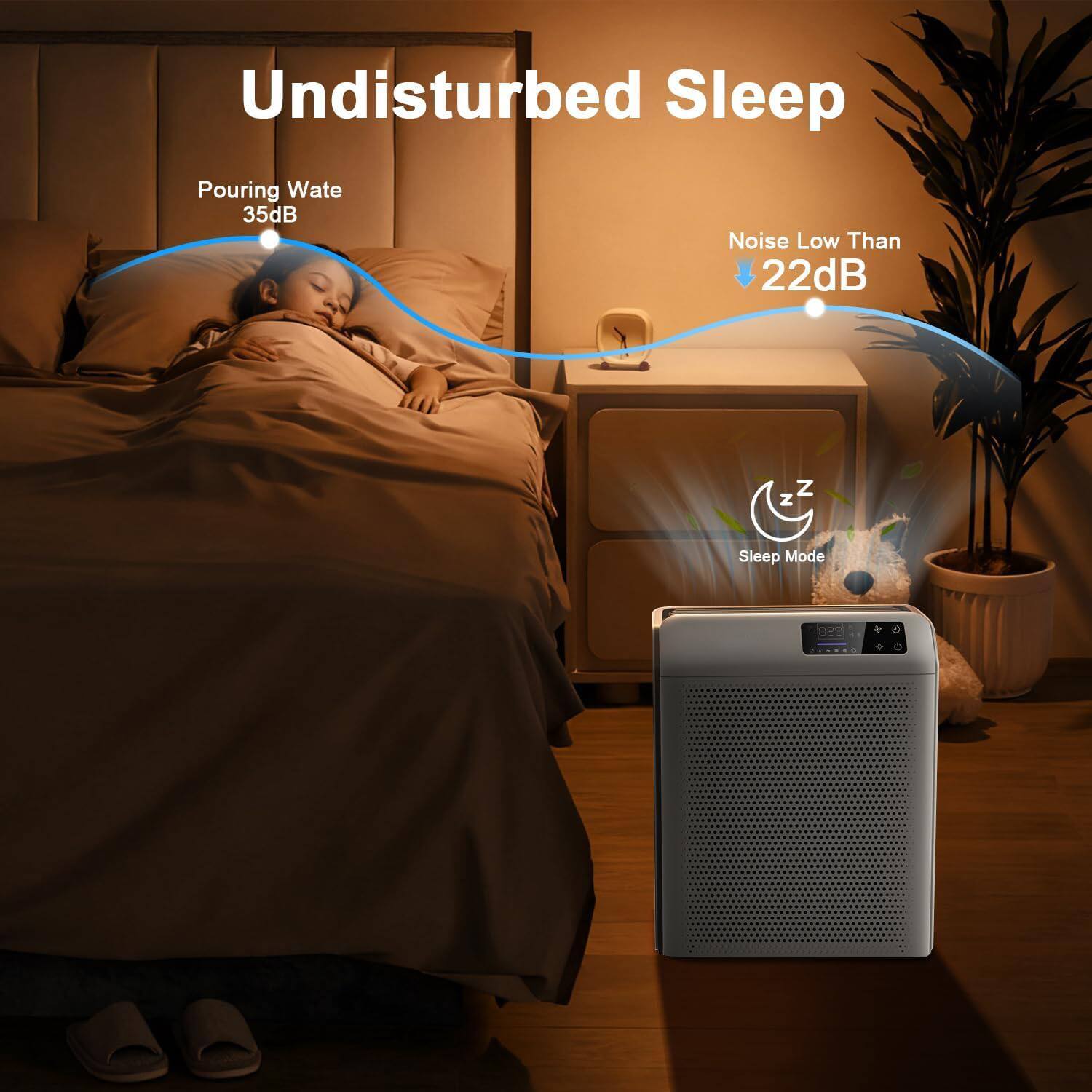 Undisturbed Sleep  
Pouring Water 35dB  
Noise Low Than 22dB  
Sleep Mode