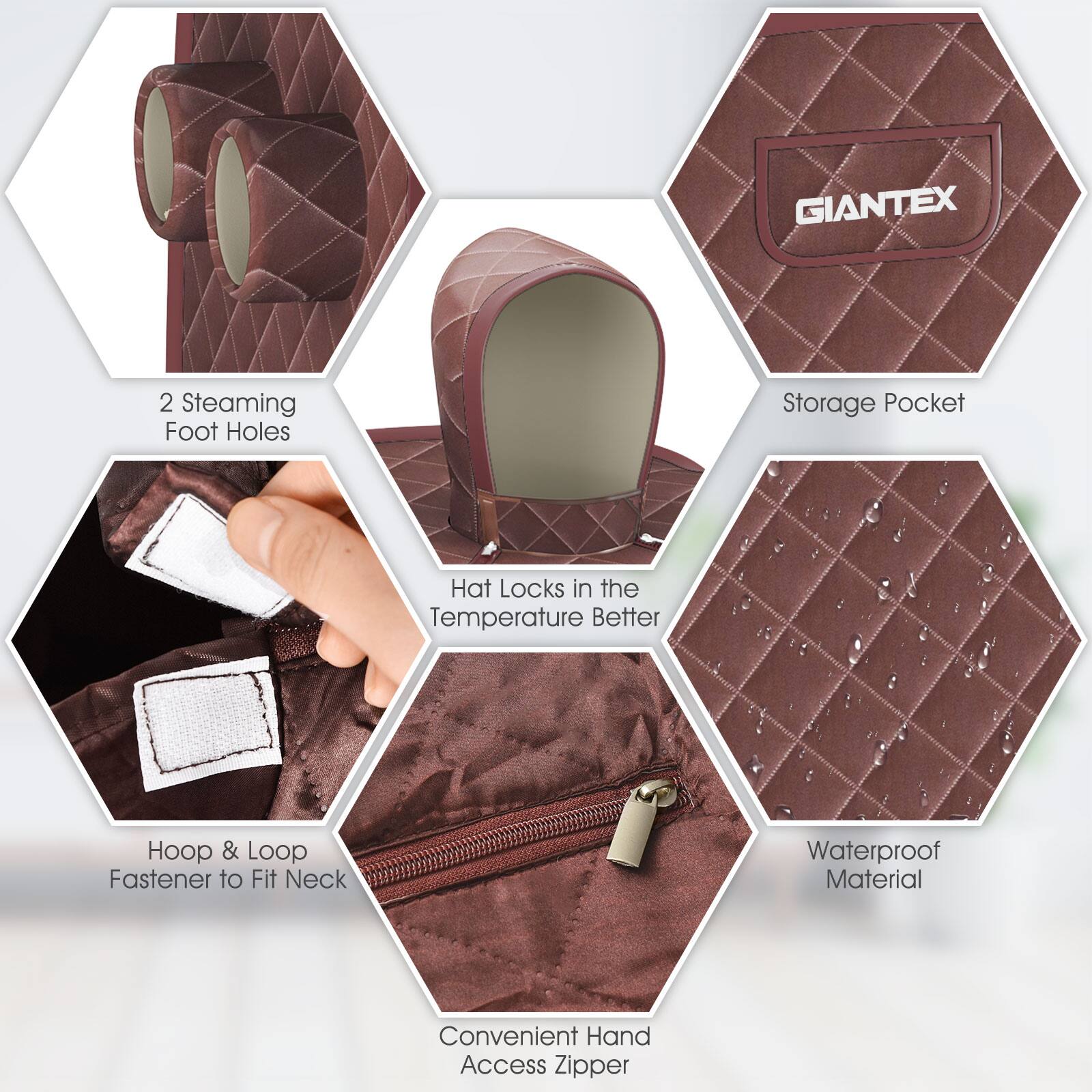 GIANTEX 2 Steaming Foot Holes Storage Pocket Hat Locks in the Temperature Better Hoop & Loop Fastener to Fit Neck Waterproof Material Convenient Hand Access Zipper