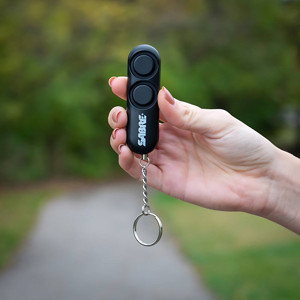 Angle. Sabre - SABRE PA-01, 120dB Personal Alarm With Key Ring, Audible Up To 1,280 Feet, Black - Black.